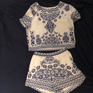 Top and flowy shorts set from a local boutique